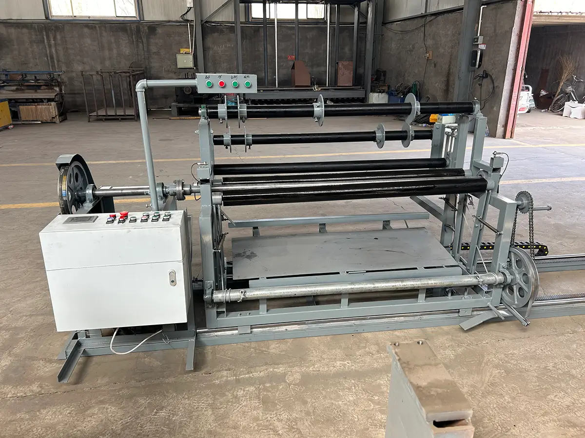 Hexagonal wire mesh coiling machine automatically rolling finished wire mesh to specified lengths for compact packaging and shipment